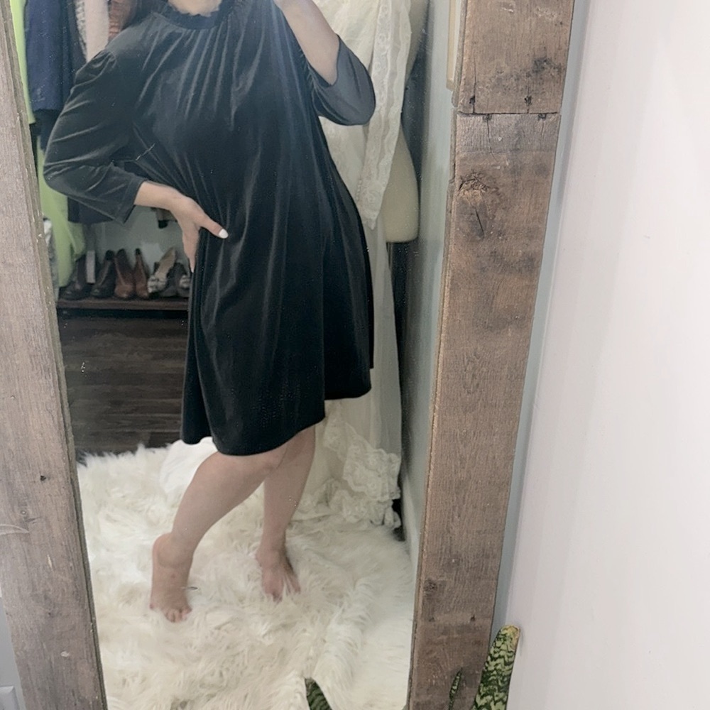Time and Tru dark grey Velvet Dress size XLarge